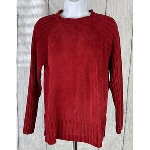 Karen Scott Petites Size Large PL Red Long Sleeve Sweater
